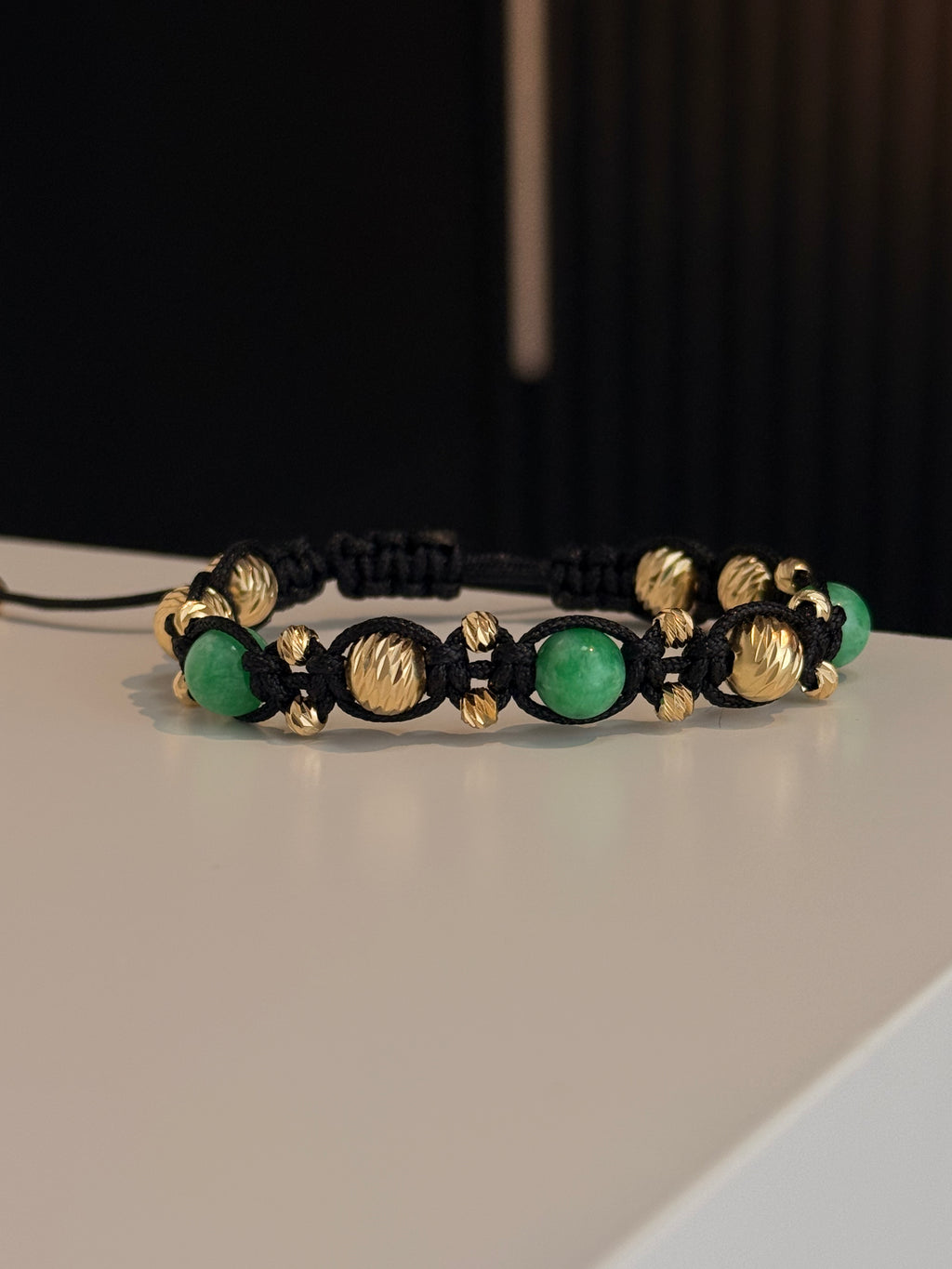 Pulsera 1-2 Morralla Diamantada Grande Oro Laminado