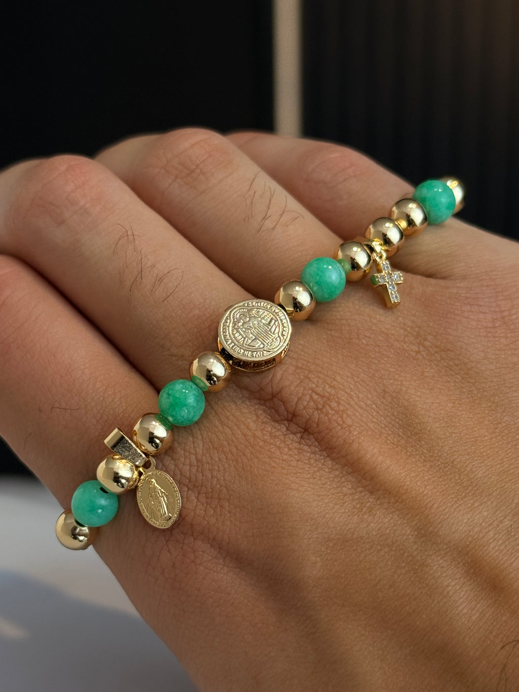 Pulsera Proteccion Morralla Oro Laminado