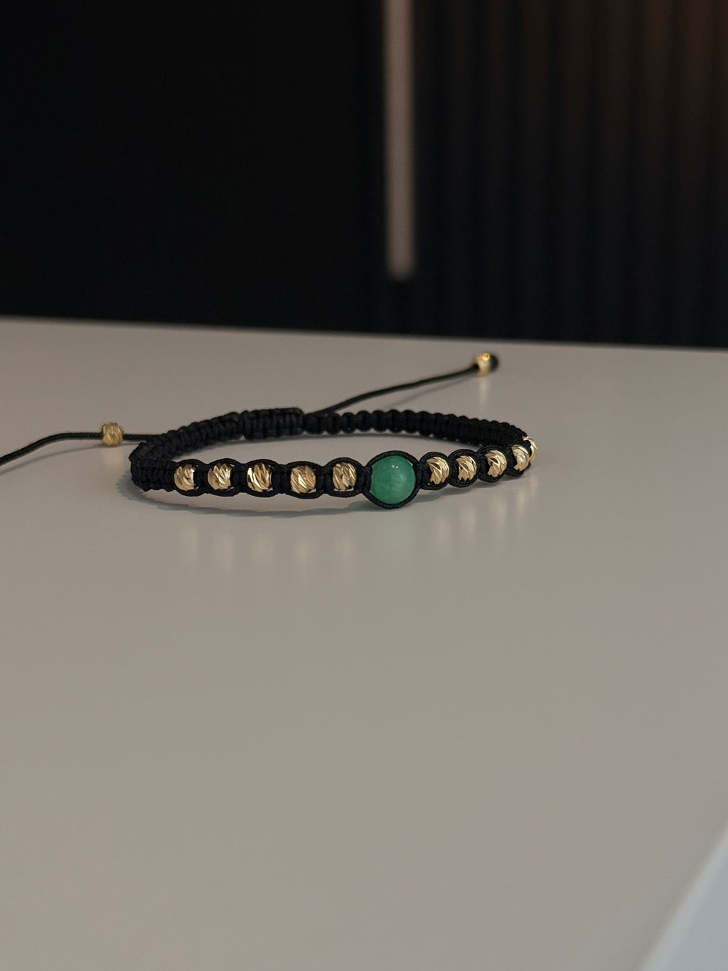 Pulsera Macrame Morralla Pequeña Oro Laminado