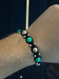 Pulsera 1-2 Morralla Diamantada Grande Oro Laminado