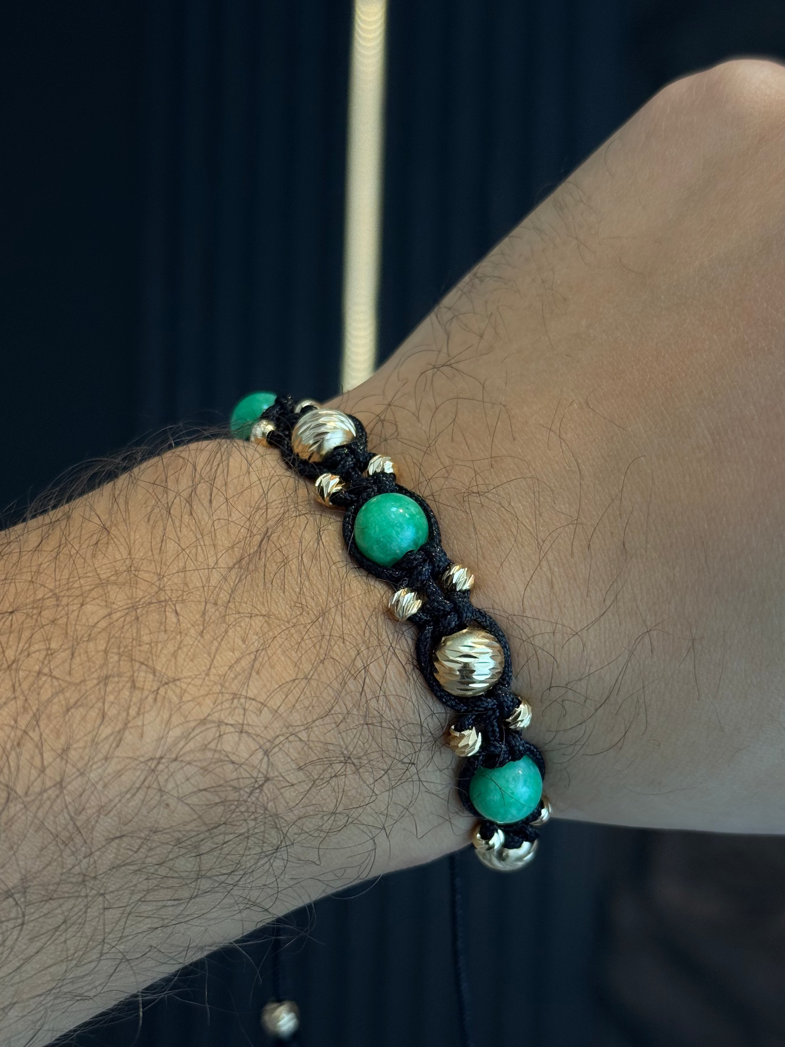 Pulsera 1-2 Morralla Diamantada Grande Oro Laminado