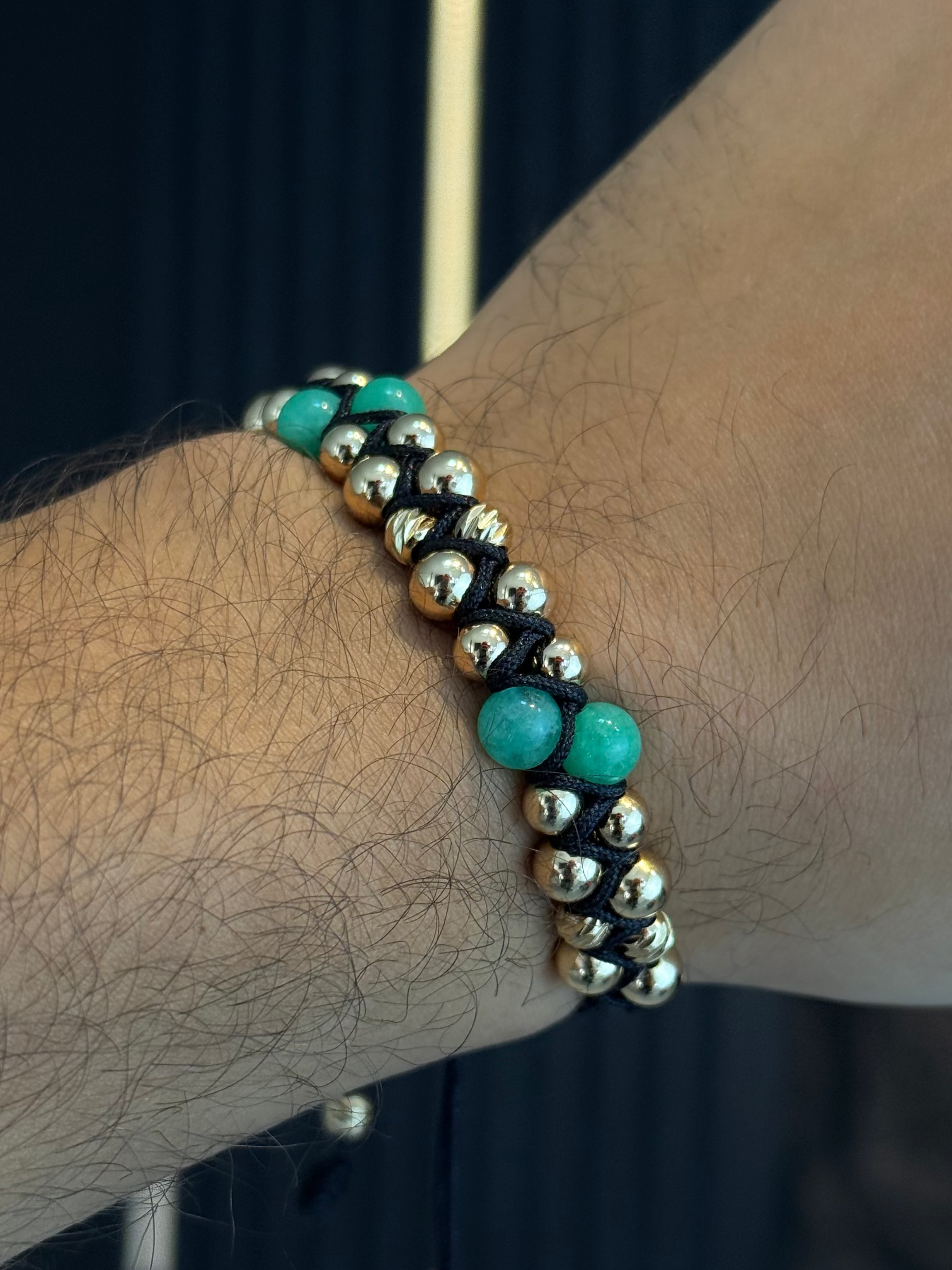 Pulsera Z 3Balines Morralla Oro Laminado