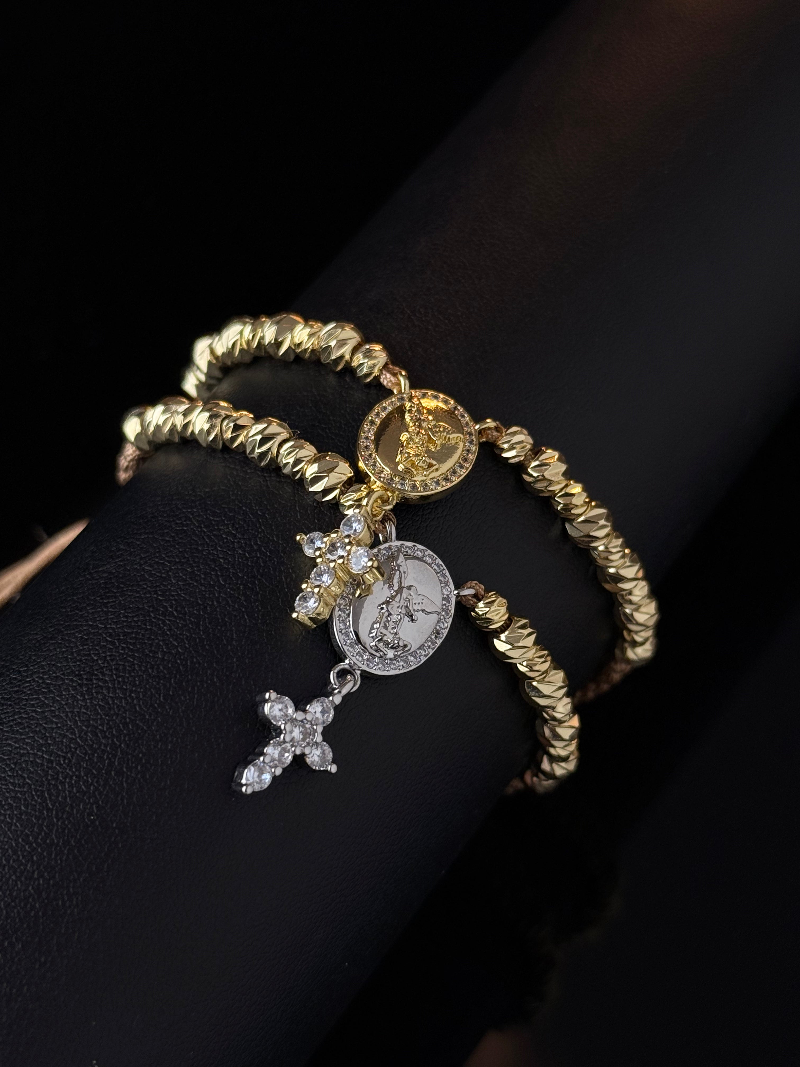 Pulsera Proteccion Colgante Rodio