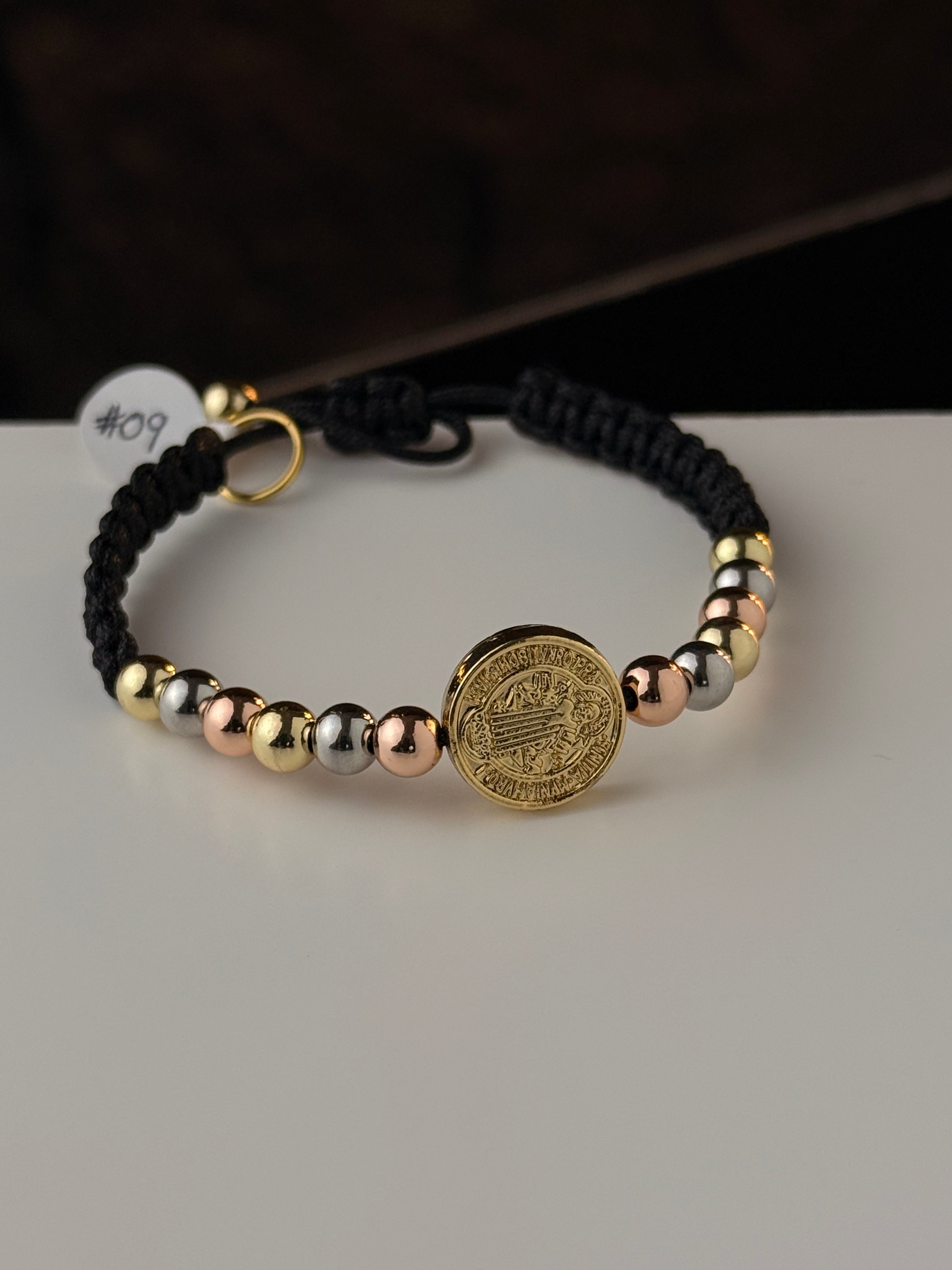 Pulsera San Benito 3 Oros Rodio