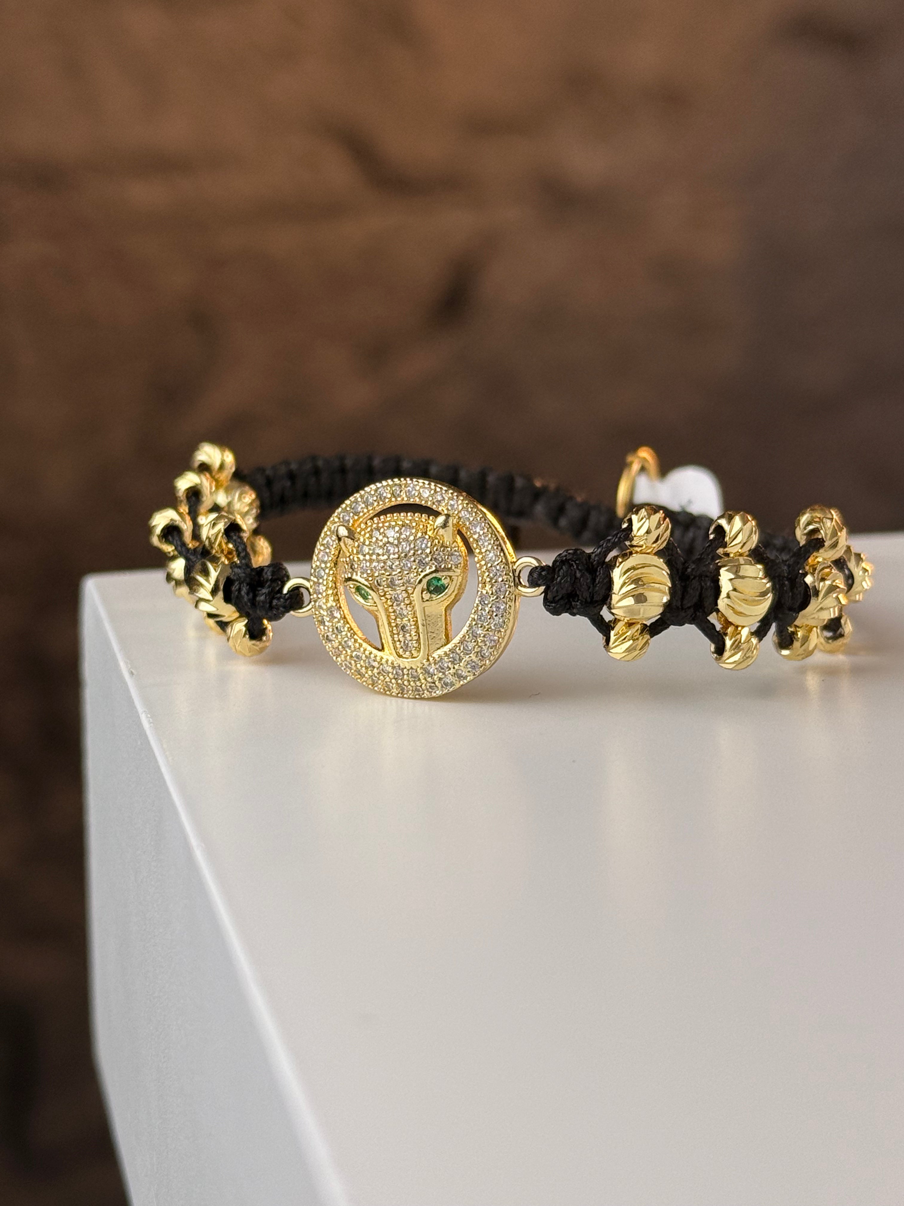 Pulsera Panter 3 tejidos Rodio